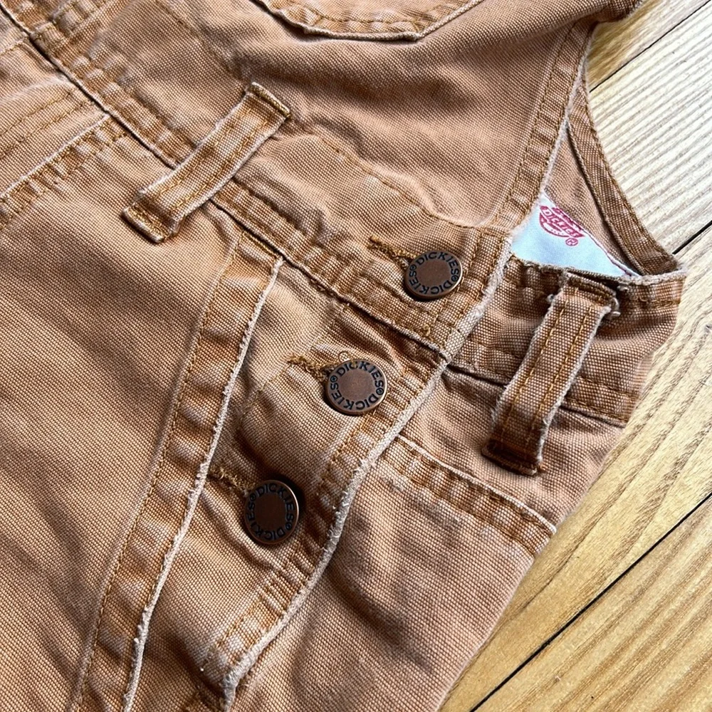 Madewell Tan Brown Canvas Overalls Romper - Picture 3 of 7